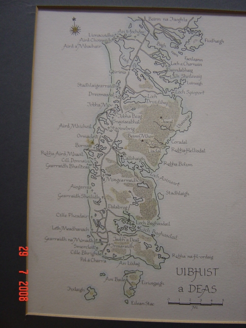 South Uist print of a map showing all of South Uist