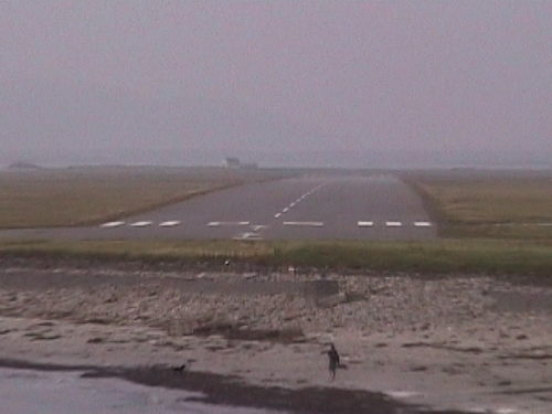 Balivanich runway taken from the road near the post office