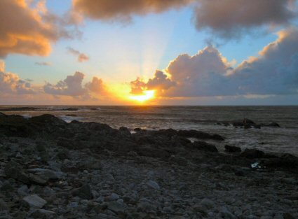 A nice sunset shot taken from the shore beside Balivanich School.