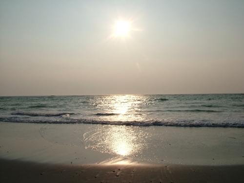 Sun going down on the Balivanich beach