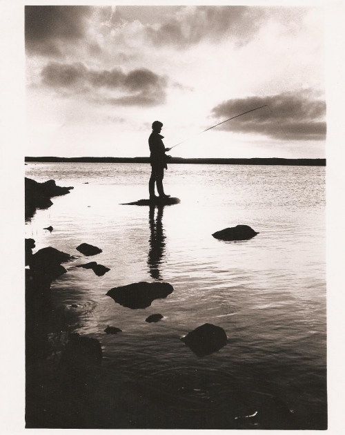 Fisherman on loch in Bornish,,Photo by Donald