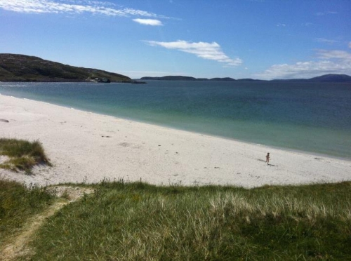 Taken by Samsung Galaxy Ace 2 in 2012 from temporary grass car park overlooking the beautiful Eriskay Bay.