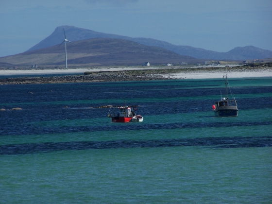 looking over to benbecula from ardivachar,south uist
